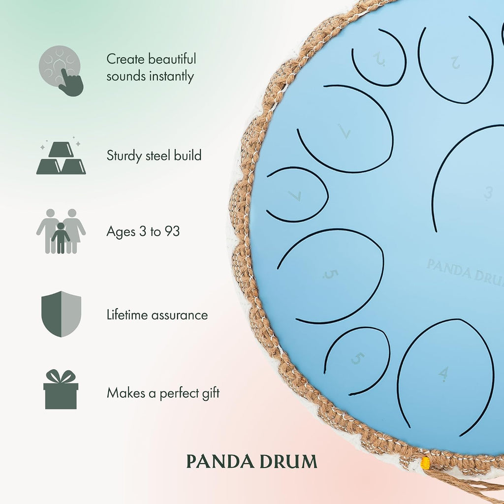 Panda Drum Pro (Blue) + Plus (Black) | 432 Hz Steel Tongue Drums