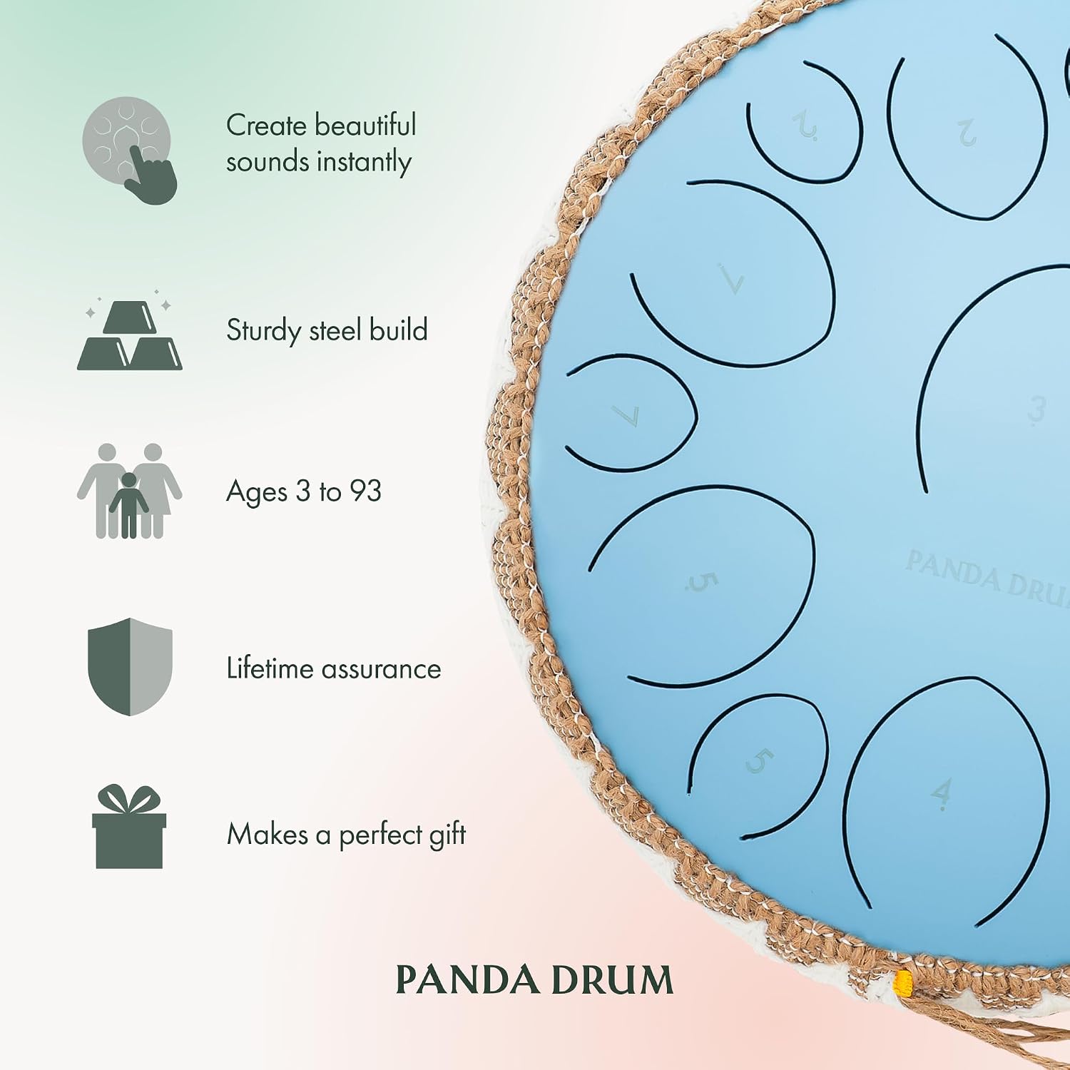 Panda Drum Pro (Blue) + Plus (Black) | 432 Hz Steel Tongue Drums