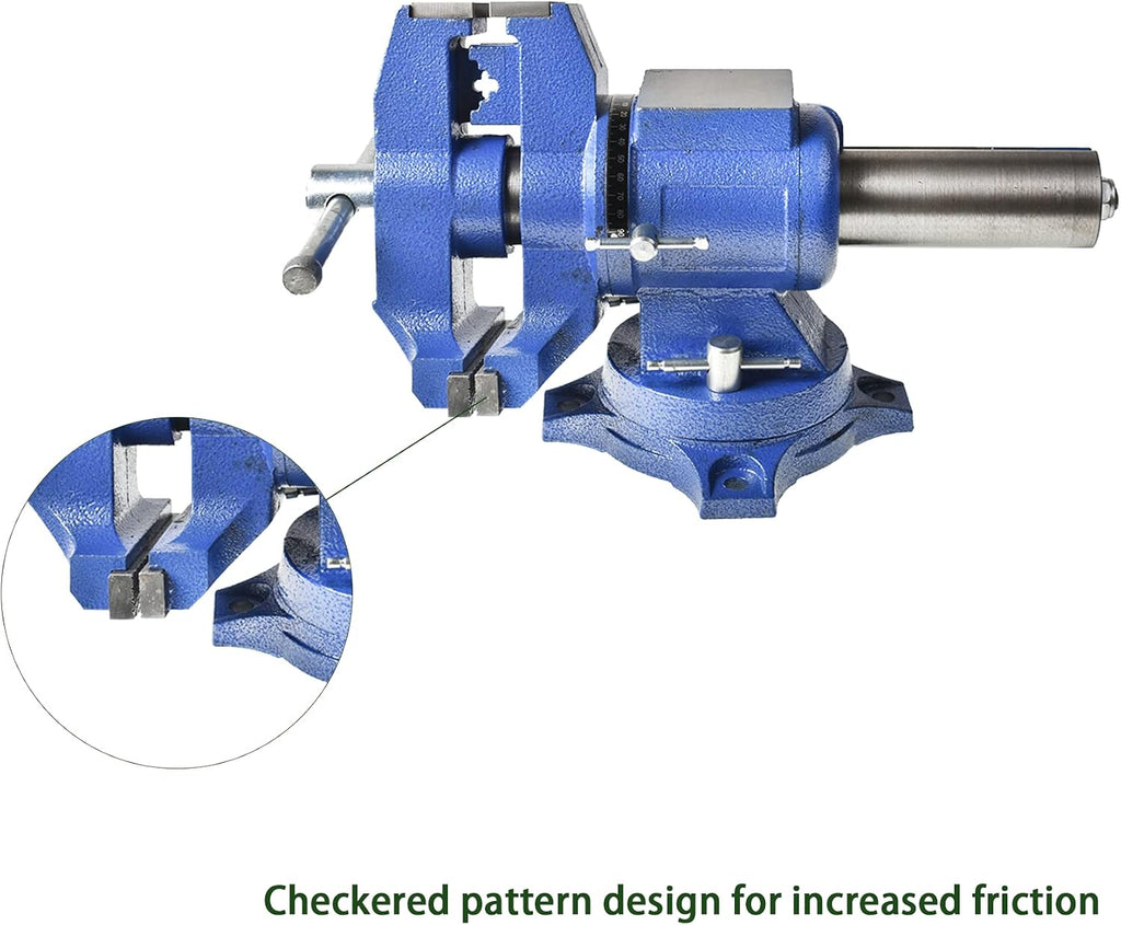 6 Inch Multipurpose Vise 360 Degree Rotation Clamp on Vise with Swivel Base Heavy Duty Multi-Jaw Vise Bench Vise Fit for Household Industry Multifunctional Clamping and Fixing