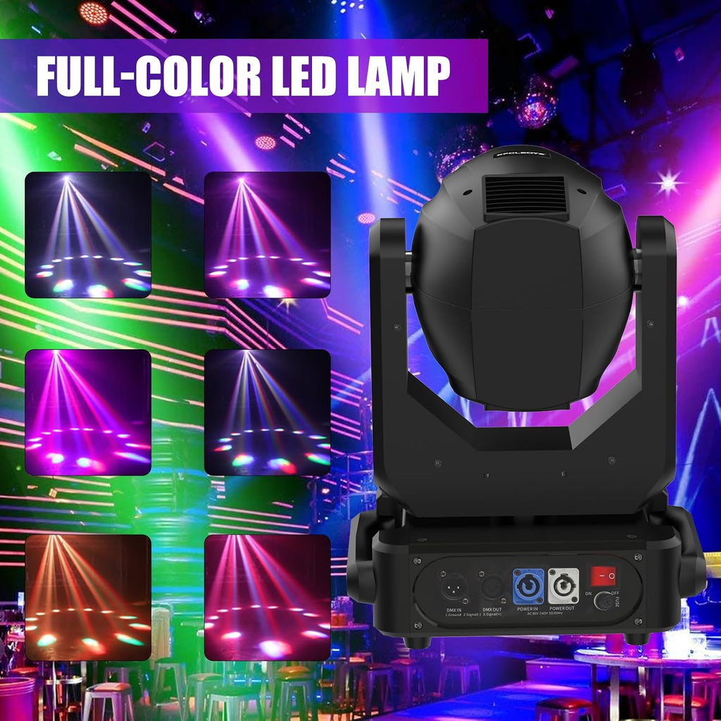 295W Moving Head Dj Lights,10R Beam Effect,14 Gobos,14 Colors,2 Prisms,Linear Zoom,Frost & Rainbow Wheel, Stage Lighting DJ Spotlights for Party, Disco, KTV, Stage Shows, Live Show (295B)