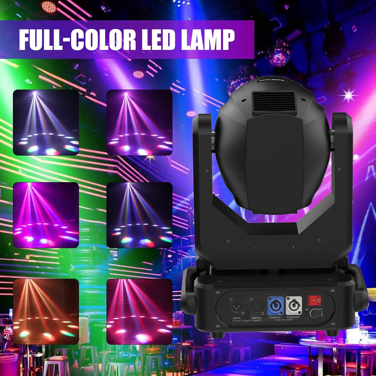 295W Moving Head Dj Lights,10R Beam Effect,14 Gobos,14 Colors,2 Prisms,Linear Zoom,Frost & Rainbow Wheel, Stage Lighting DJ Spotlights for Party, Disco, KTV, Stage Shows, Live Show (295B)