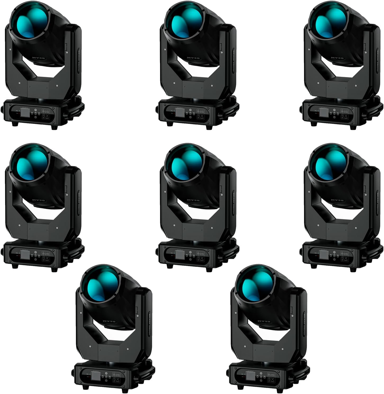 Moving Head Light 280W 10R WZYBUTA LED Beam Stage Lights DJ Lights 17 Gobos 15 Colors DMX512 Prism Rainbow Effect Spotlights Sound Activtaed for Bar Disco Wedding Concert Lighting (8 Pack)