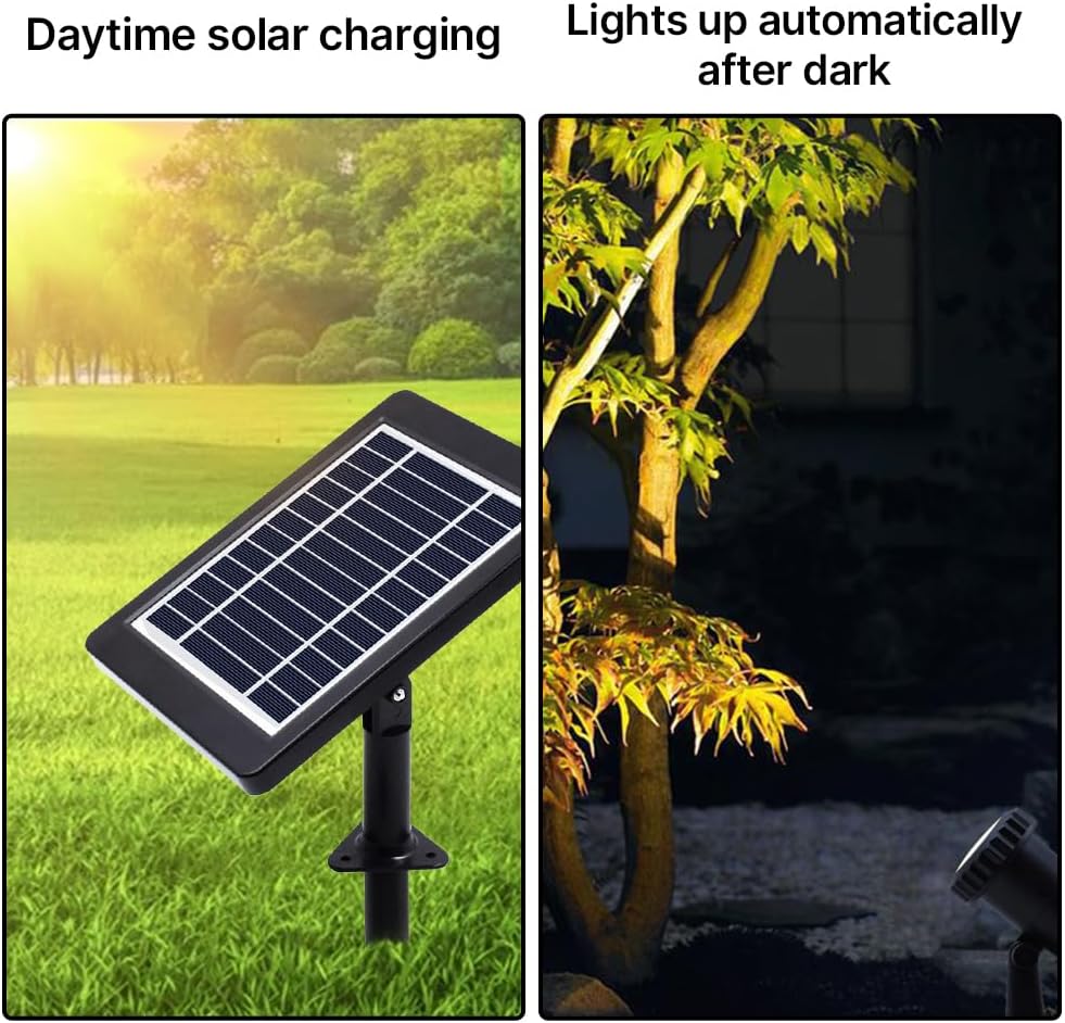 flexman Set of 6 Solar Pond Light, 6V 4W Solar RGB LED Submersible Fountain Lights with 16.4Ft Cord, Water Proof Adjustable Underwater Landscape Spotlights for Pool Garden Yard (Colorful Light)