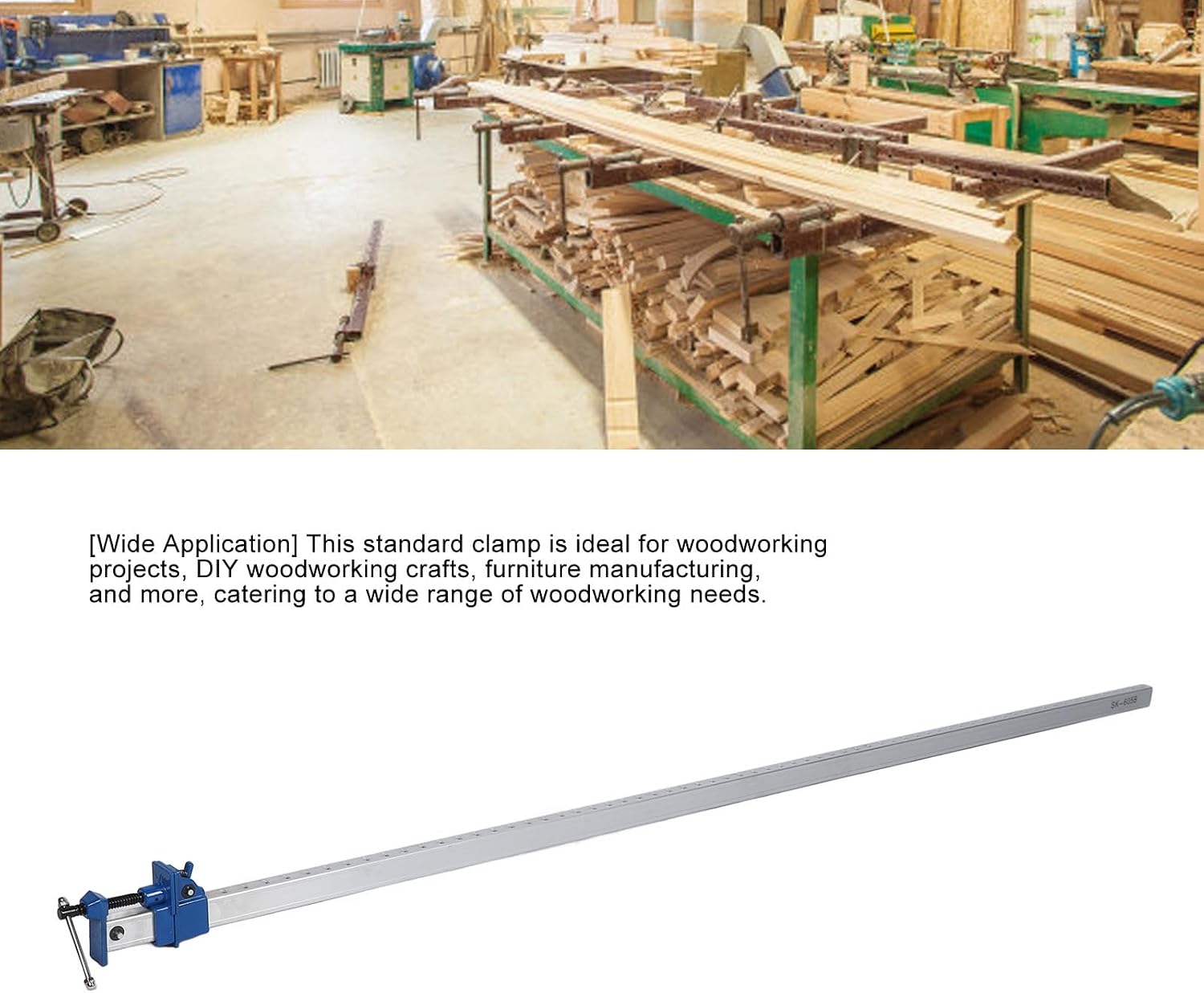 Woodworking F Clamp 1735mm Range, Aluminum Alloy Quick Release F Clamp, Heavy Duty Bar Clamp with Multi Disc Clutch Design, Wide Clamping Range for Woodworking DIY Furniture Making