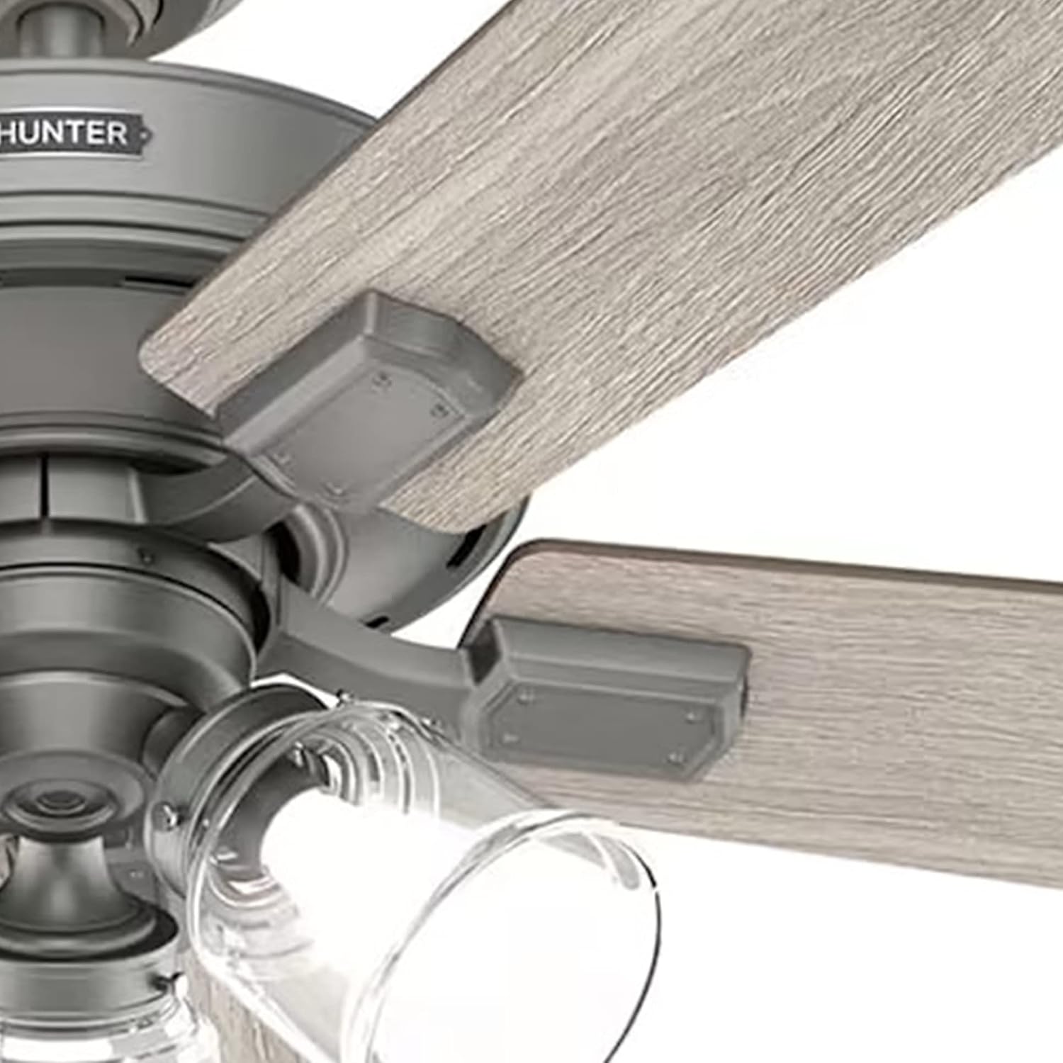 Hunter Fan 52 Inch Casual Matte Silver Finish Indoor Ceiling Fan With Light Kit and Remote Control (Renewed)
