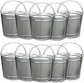 12 Quart (3 Gallon) Industrial Galvanized Metal Pail Bucket with Handle, 11' Diameter, Single Seam Construction | Great to use for Ice Buckets, Livestock, Gardening - 10 Buckets