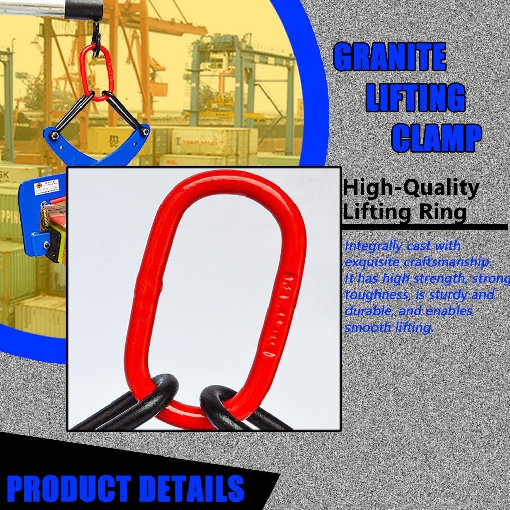Granite Lifting Clamp With Hanging Ring Available In 6 Inch 8 Inch And 10 Inch Vertical Stone Clamps Heavy Duty Stone Carrying Clamps Ideal For Safe Lifting And Transporting Stone Slabs(6 inch)