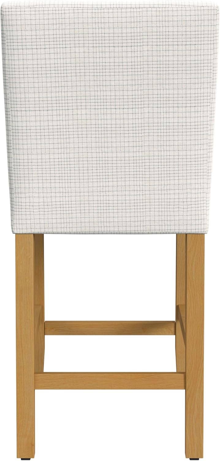 HomePop Classic Counter Stool, 24-Inch, Cream Grid Pattern