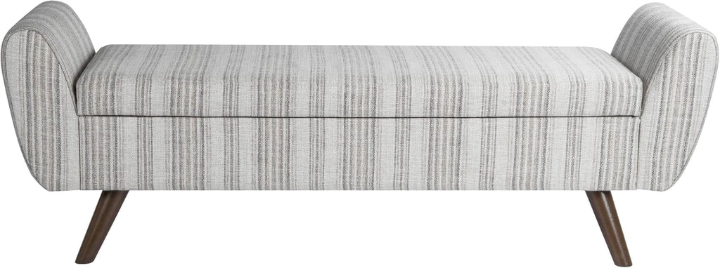 HomePop 60' Modern Storage Bench - Gray Striped Pattern
