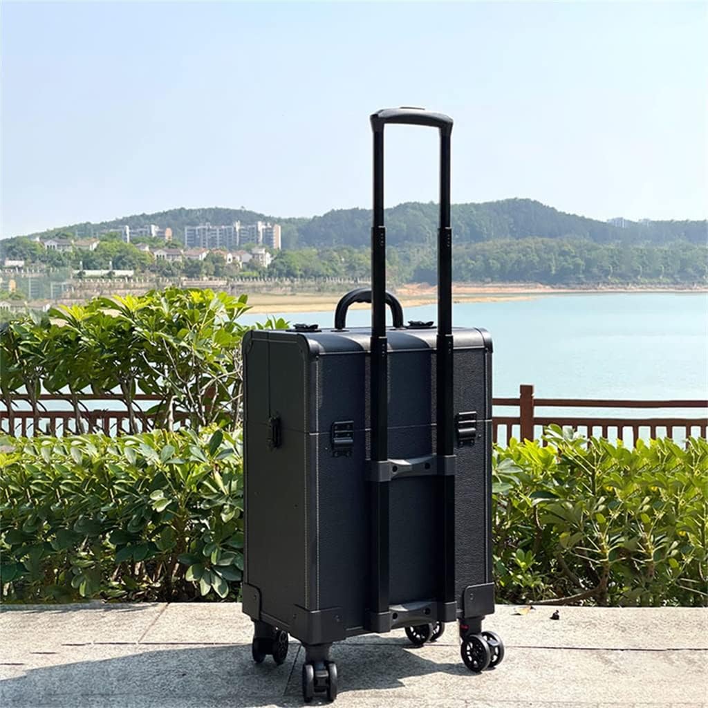 Ladies Makeup Suitcase With Wheels Large-capacity Storage Toolbox Professional Manicure Travel Trolley Case(D)