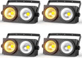 200W Blinder Stage Lights, 2-in-1 Warm & Cool White COB Spotlights, LED Par Lights with Auto/Sound/DMX/Master-Slave Audience Light for Events Wedding Theater Church Concert Party 4 Packs