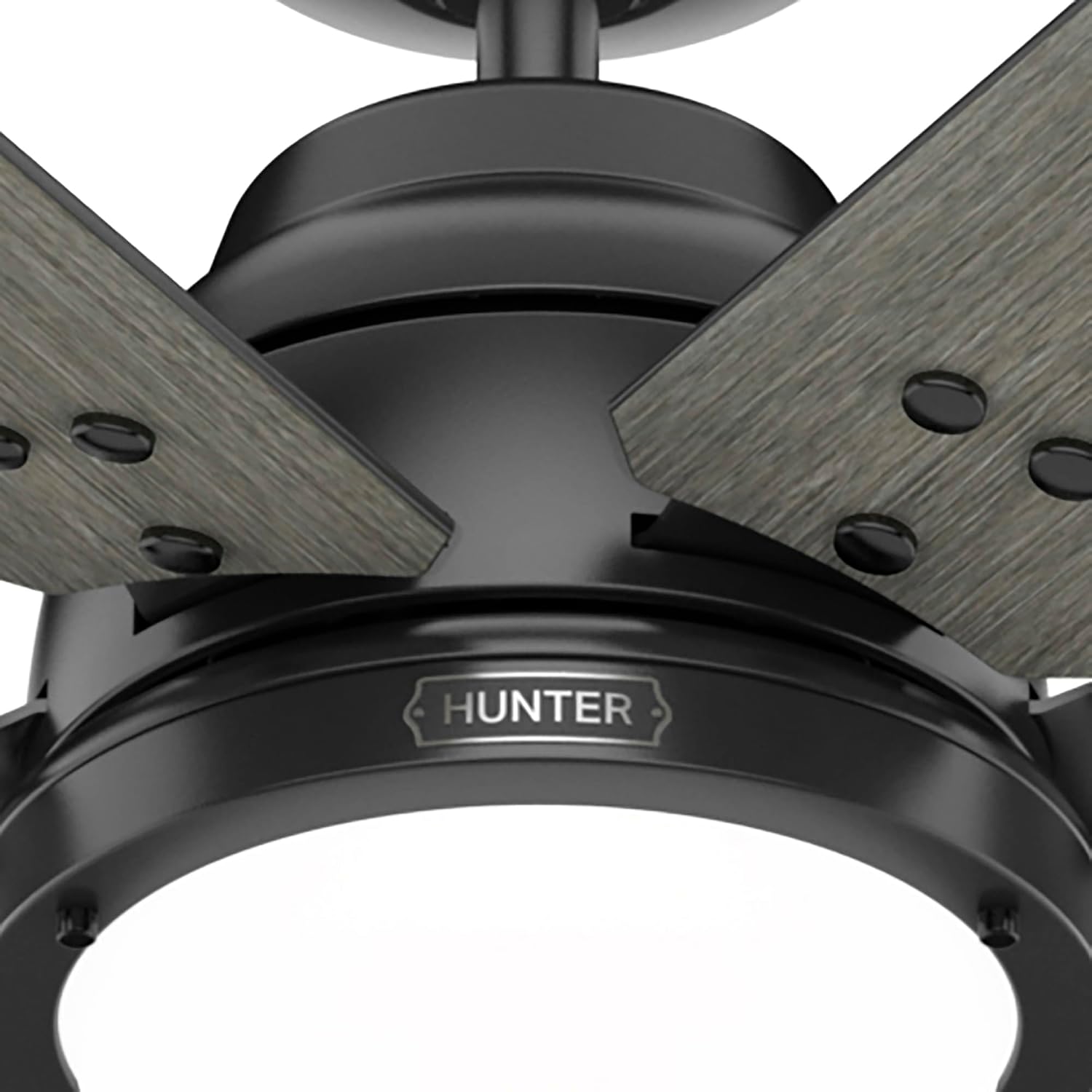Hunter Fan 72 Inch Matte Black Ceiling Fan with Lights and Remote Control, Indoor Ceiling Fan for Living Room, Bedroom, Farmhouse, Kitchen (Renewed)