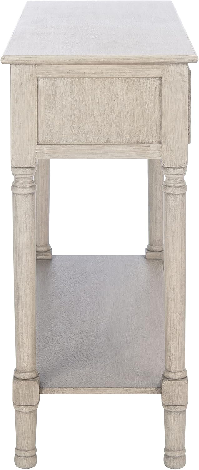 Safavieh Home Collection Haines Greige 2-Drawer Bottom Shelf Console Table