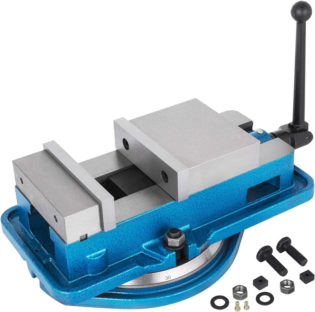 Happybuy 6 Inch Heavy Duty Milling Vise Bench Clamp Vise High Precision Clamping Vise 6 Inch Jaw Width with 360 Degrees Swiveling Base CNC Vise