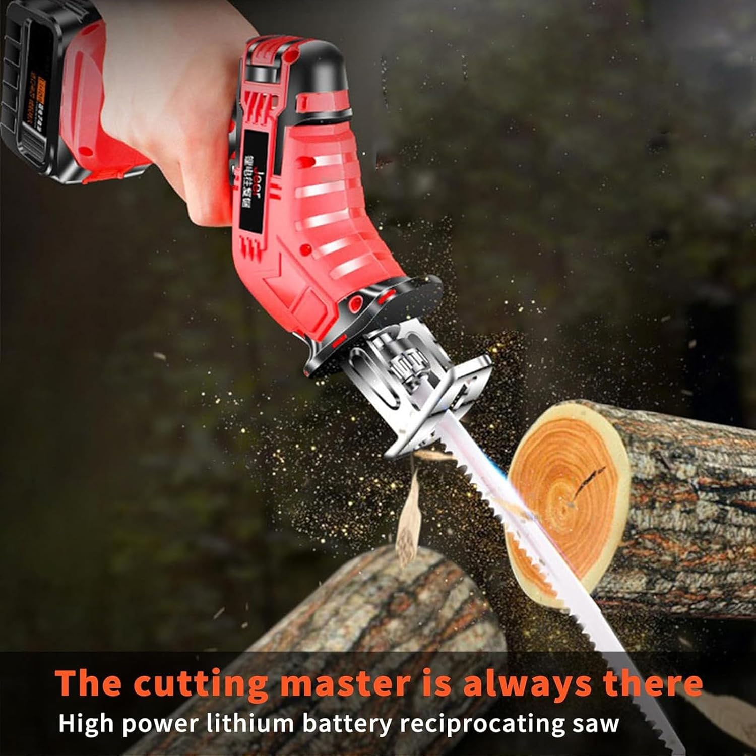 Powerful Cordless Reciprocating Saw with Brushless Motor, Battery, and Charger - Ideal for Wood, Metal, and PVC Cutting Tasks,Battery-2battery