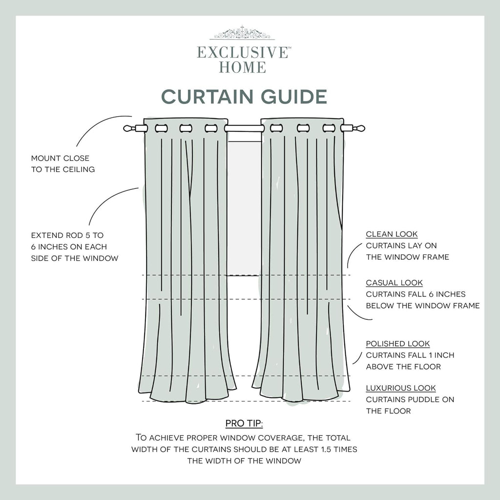 Exclusive Home Loha Linen Curtain Dove Grey Grommet Top | 54'x108' | Light Filtering | Pack of 12