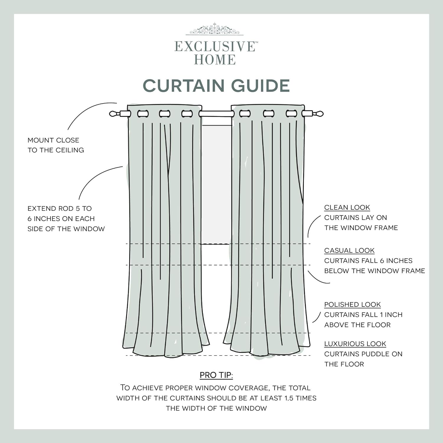 Exclusive Home Loha Linen Curtain Dove Grey Grommet Top | 54'x108' | Light Filtering | Pack of 12