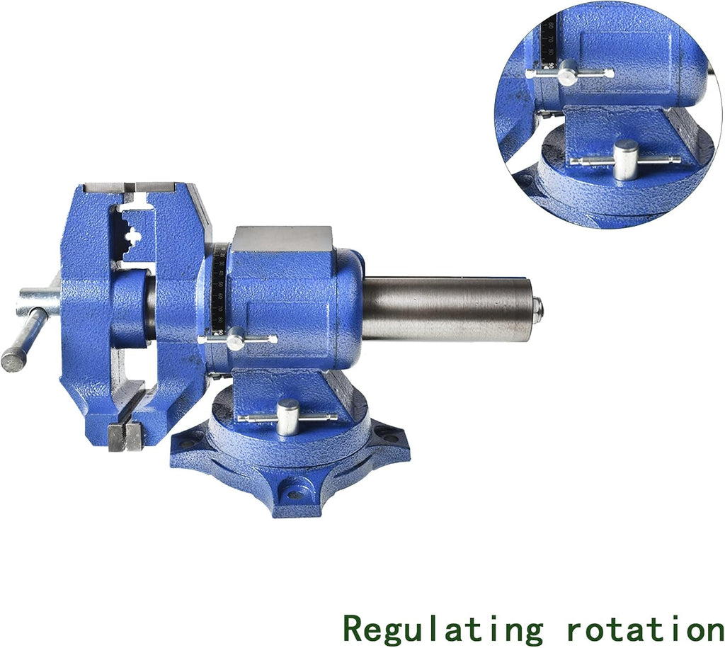 6 Inch Multipurpose Vise 360 Degree Rotation Clamp on Vise with Swivel Base Heavy Duty Multi-Jaw Vise Bench Vise Fit for Household Industry Multifunctional Clamping and Fixing