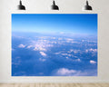Trykid 20x10ft Aerial Snow Capped Ranges Backdrop Misty Clouds Clear Blue Sky Layered Mountainscape Vast Wilderness Photography Background Travel Event Decoration Photo Booth Prop Fabric
