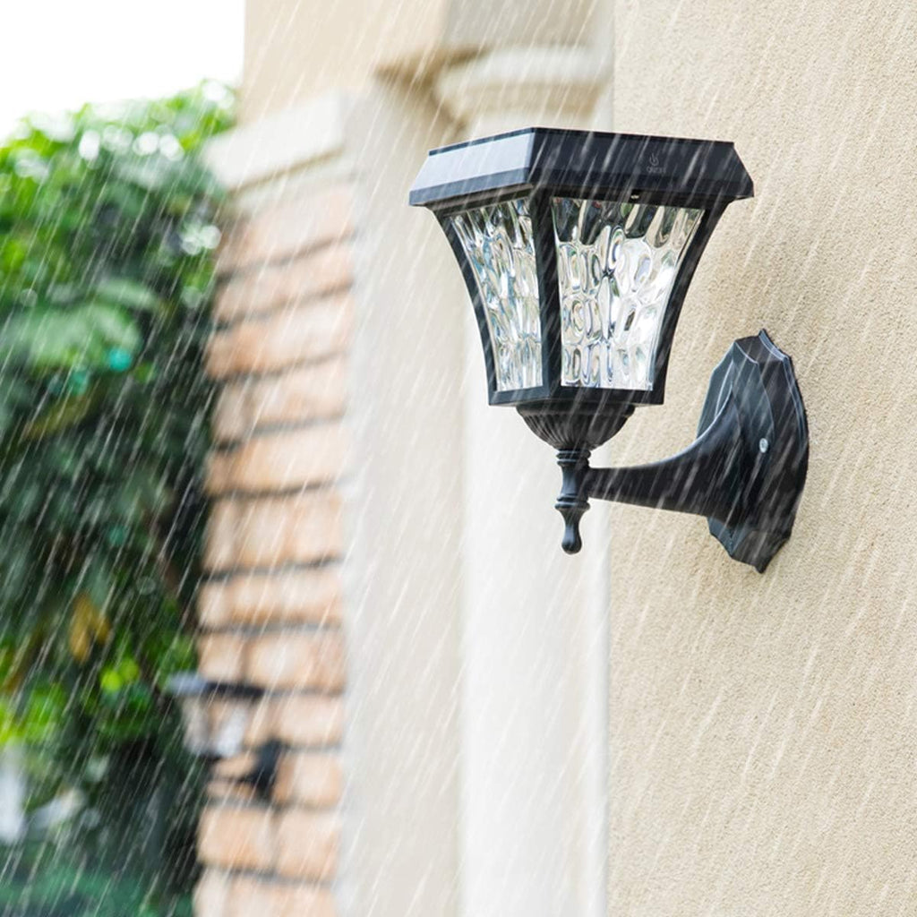 Outdoor Security Lamp, 2200mAh Rechargeable Battery, Lasting Warm Light for Yard Landscape, Waterproof Black Garden Spotlight, Solar LED Lighting for Pathway (White Light)