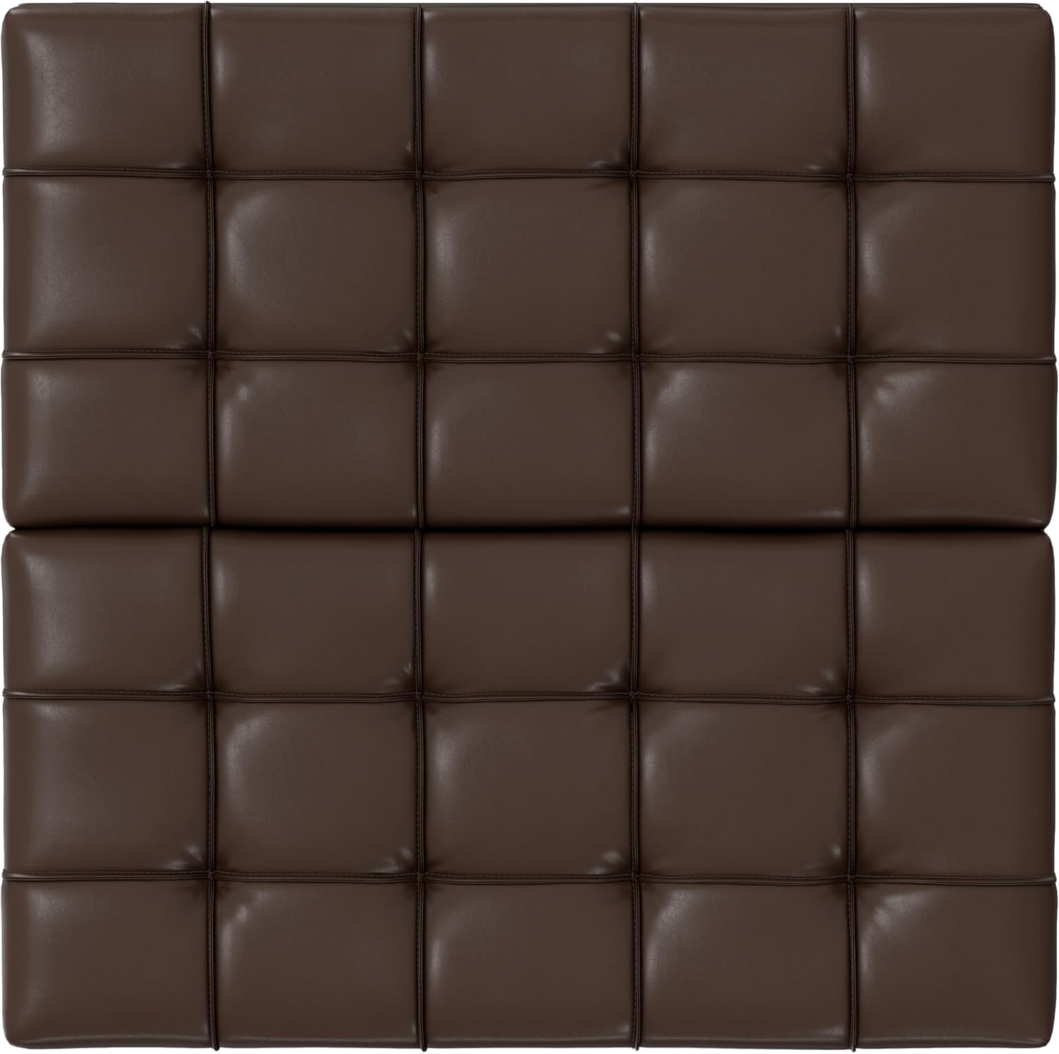 SIMPLIHOME Harrison Small Coffee Table Storage Ottoman - 30 inch Wide Upholstered Vegan Leather Square Lift-Top Ottoman in Chocolate Brown, Transitional Ottoman for Living Room with Hidden Storage