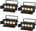 Stage Lights with Barn Doors, 4x50W LED Par Can Lights DMX512 Sound Activated, Cool White and Warm White COB Spotlights Uplights for Events Wedding Parties Concert Church Theater Christmas Packs of 4