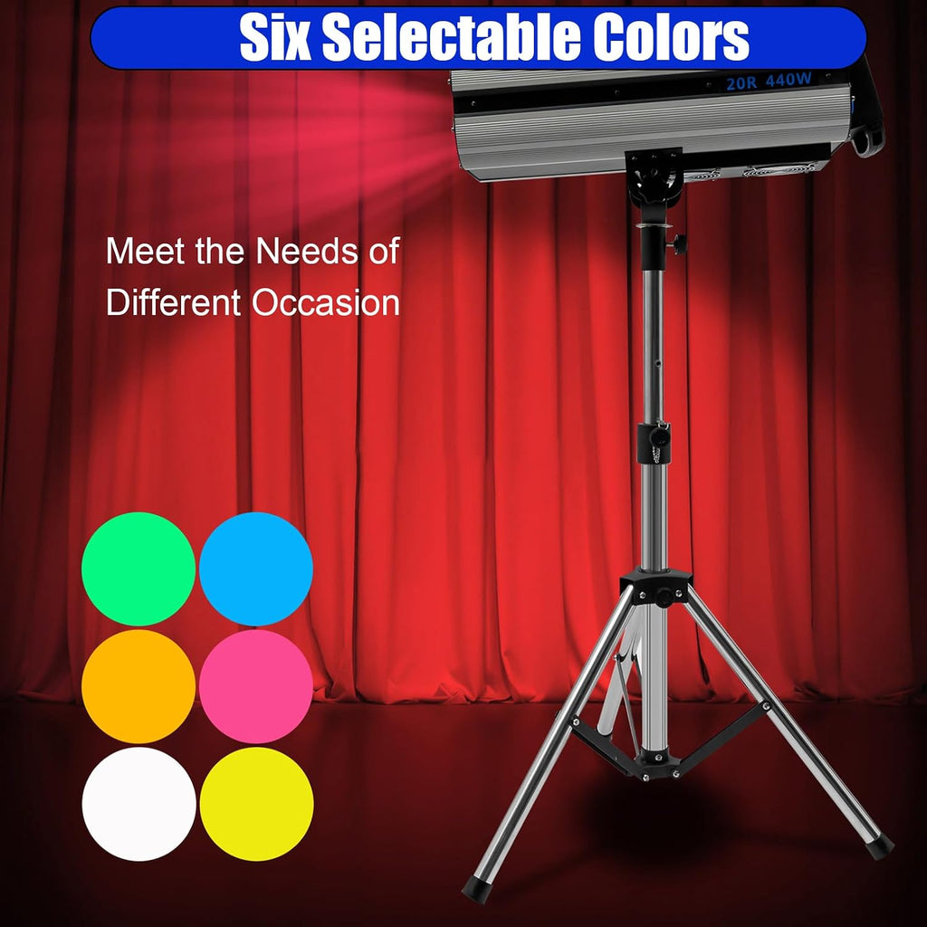440W Stage Spotlight, 20R LED Spotlight Follow Spot Light, Stage Light Color Adjustable DJ Stage Spotlight with Stand, 3.94-4.99ft Height Adjustable, 23° Beam Angle, DMX & Manual Control