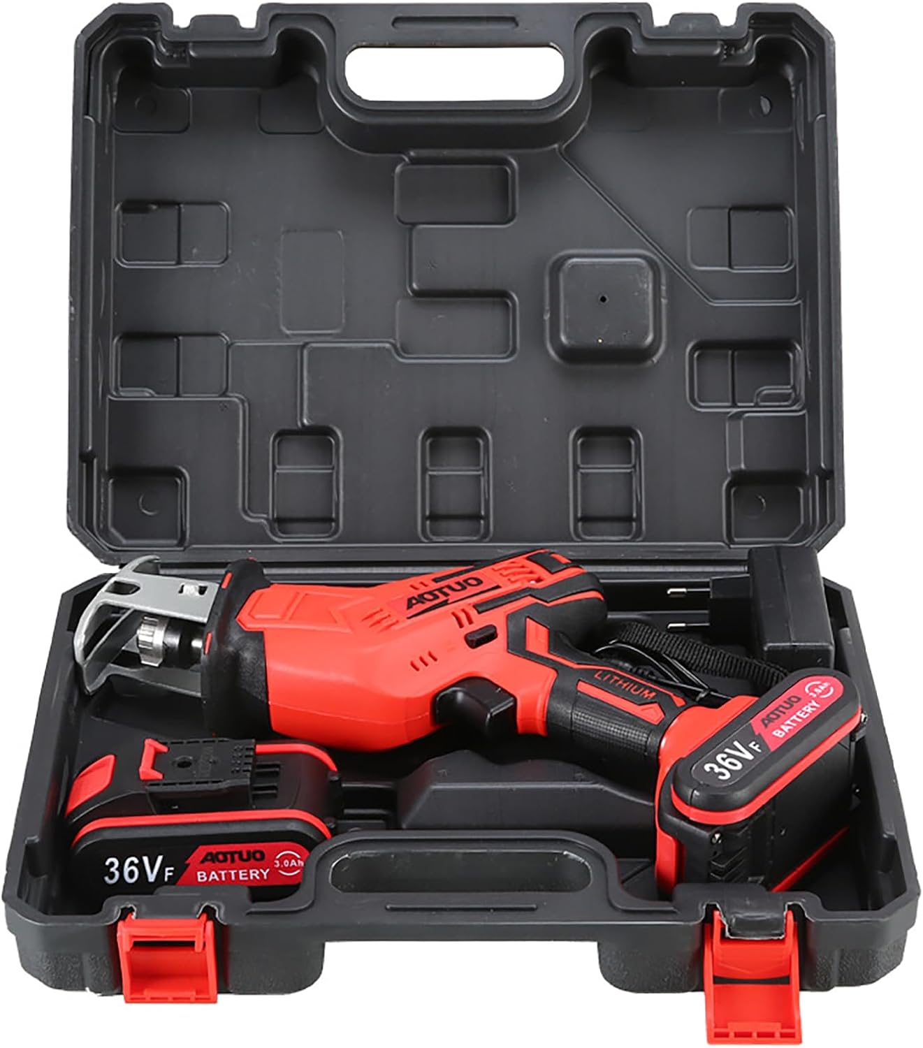 Cordless Reciprocating Saws - Compact Saw W Battery&Charger, Variable Speed, 4 Saw Blades, Tool-Free Blade Change Ideal For Metal,Wood Cutting Pruning (two batteries)