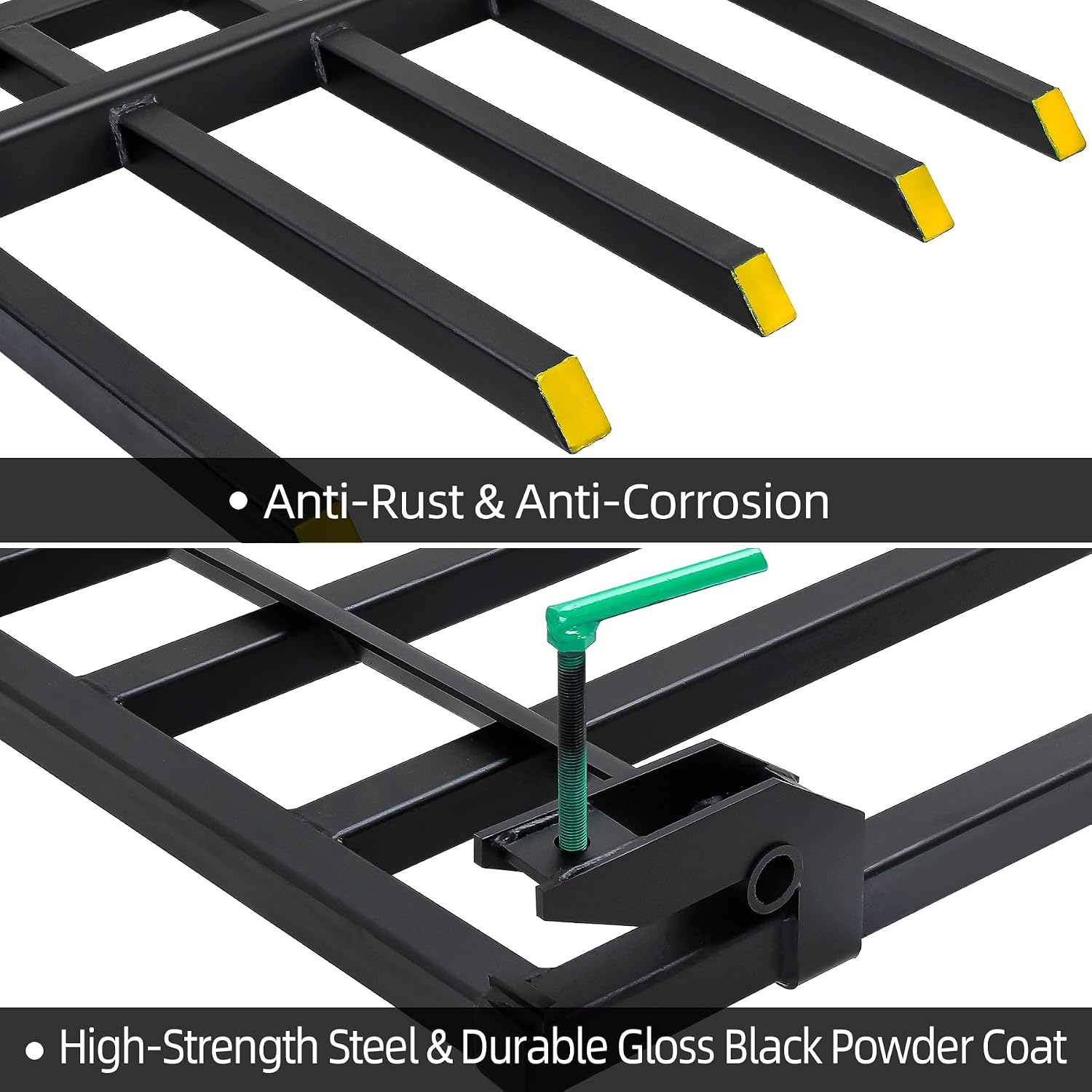 Clamp on Debris Forks Fits 48'' Bucket, 2500 lbs Heavy Duty Quick Attach Pallet Forks for Tractor Loader Skid Steer