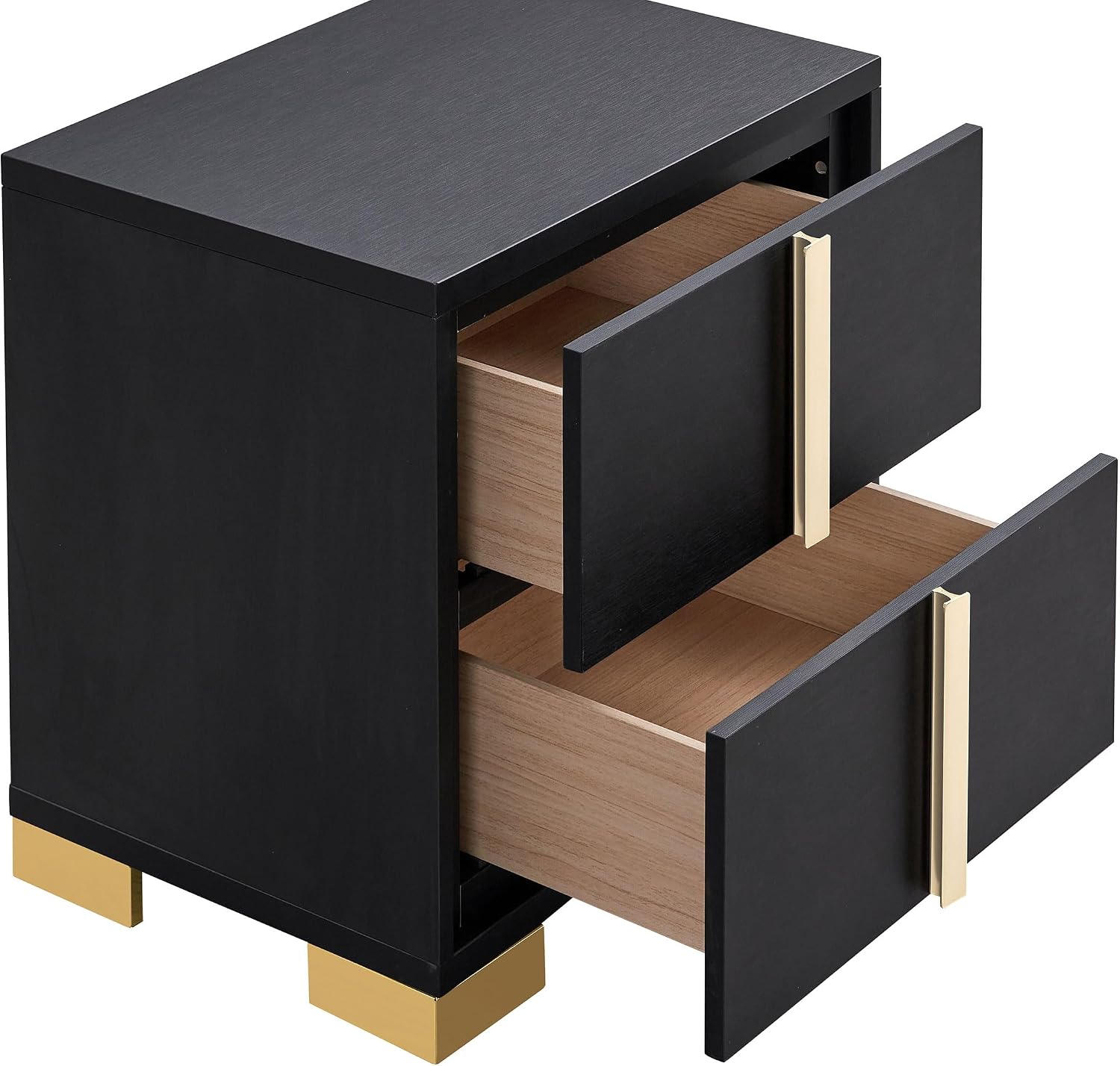 Coaster Home Furnishings Marceline Contemporary Wood 2-Drawer Bedroom Nightstand Bedside Table Organizer Unit Black 222832