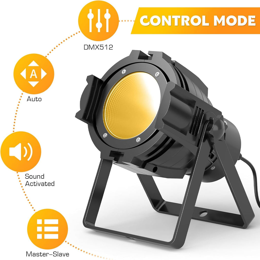 HOLDLAMP Spotlight COB 80W Stage Light Par Lights Party Warm & Cold White Professional DMX Spotlights Portable Metal Housing Strobe Light Bright for Church, Concert, Theater, Photostudio - 8Packs