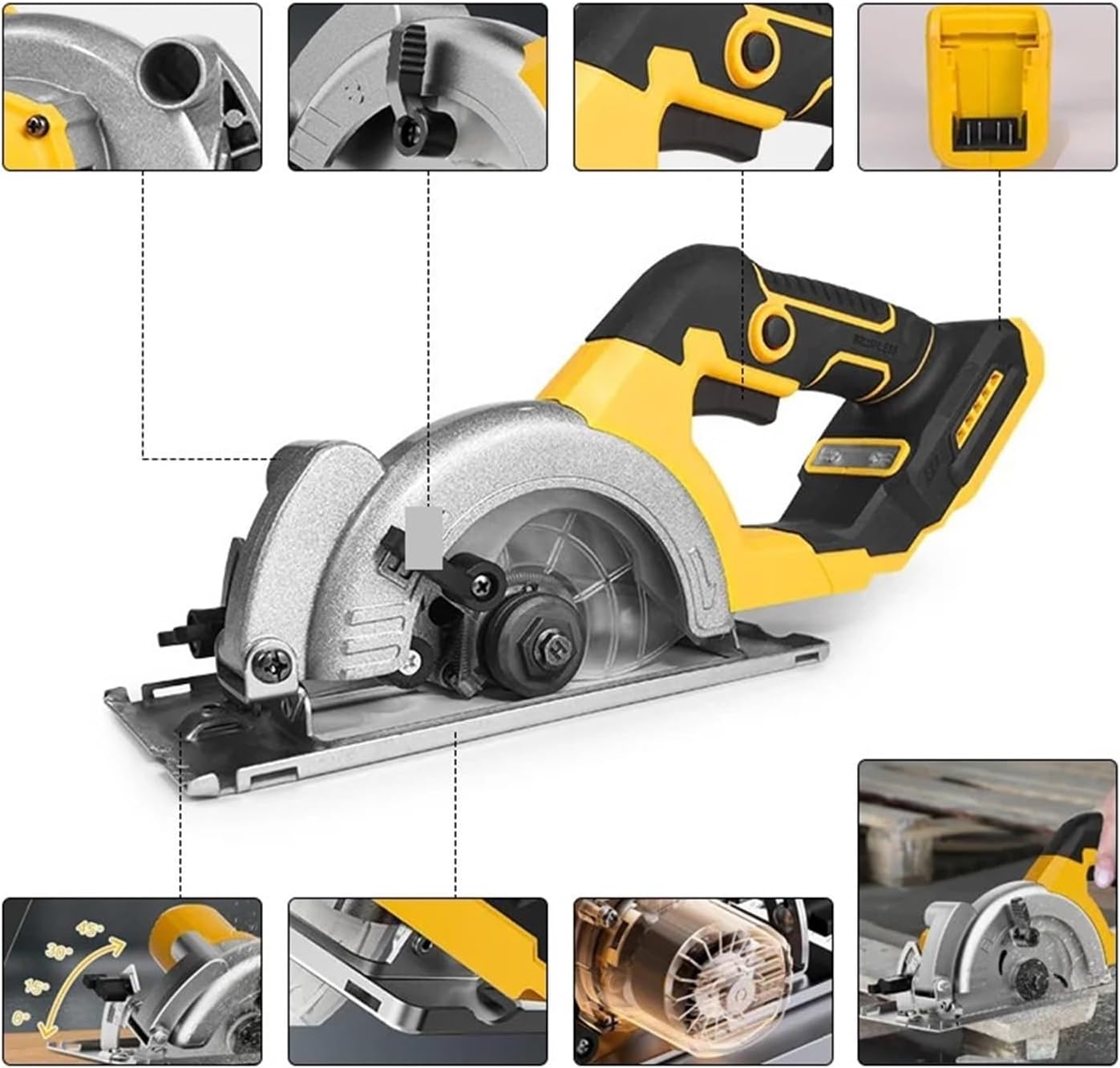 Reciprocating Saw, Electric Goddess 5.5in Brushless Circular Saw ﻿For Battery ﻿Cordless 1000W Handheld Woodwork Power Tool