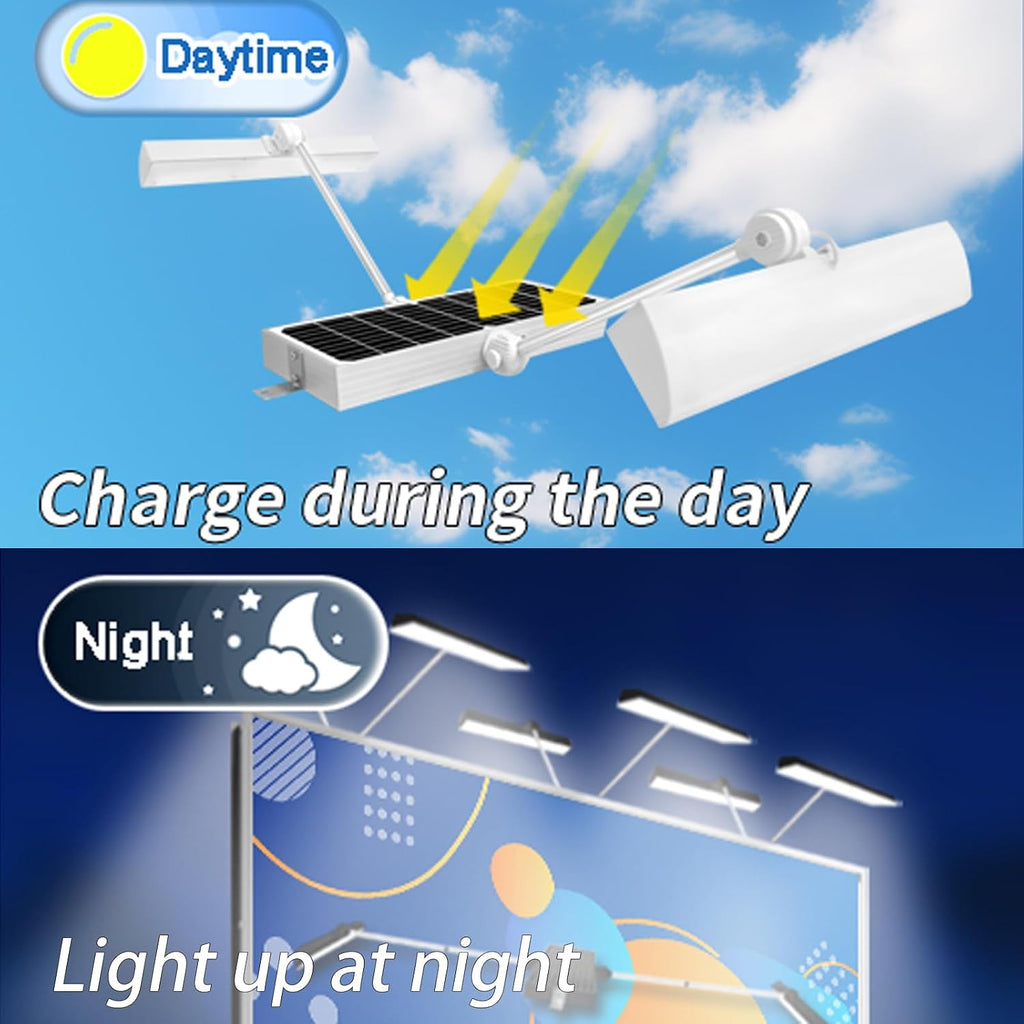 Solar Sign Lights Outdoor, 420 LEDs 2600 lumen Billboard Light, 12000 mAh Large Sign Lighting Waterproof Commercial Sign Light for Real Estate Signs, Business, Advertisement, High Way