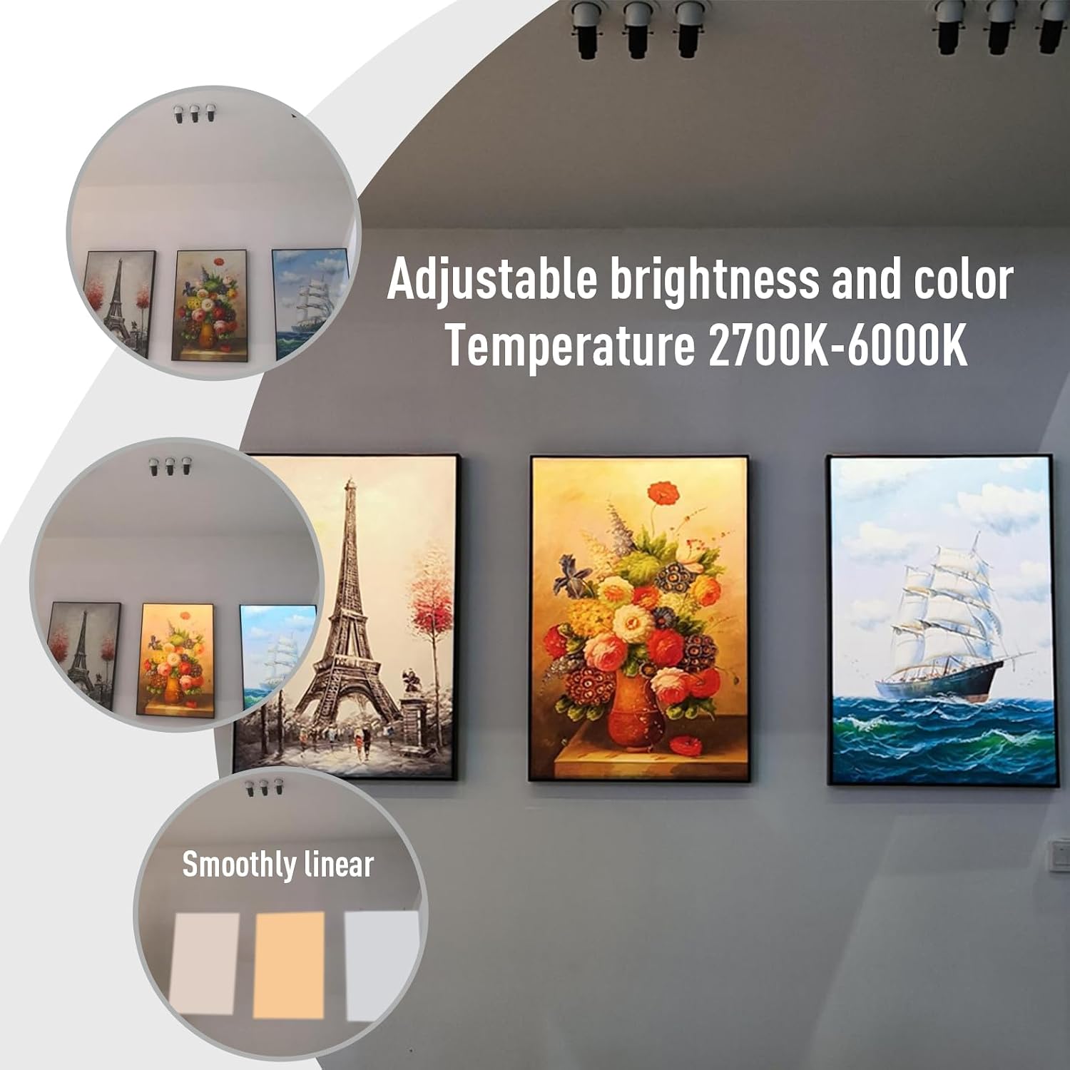 10W LED Picture Light,Adjustable Brightness and Color Temperature with TUYA APP,Led Framing Projector Spot Lighting for Artwork Display Art Gallery Exhibit Photo Wall Sculpture Oil Painting