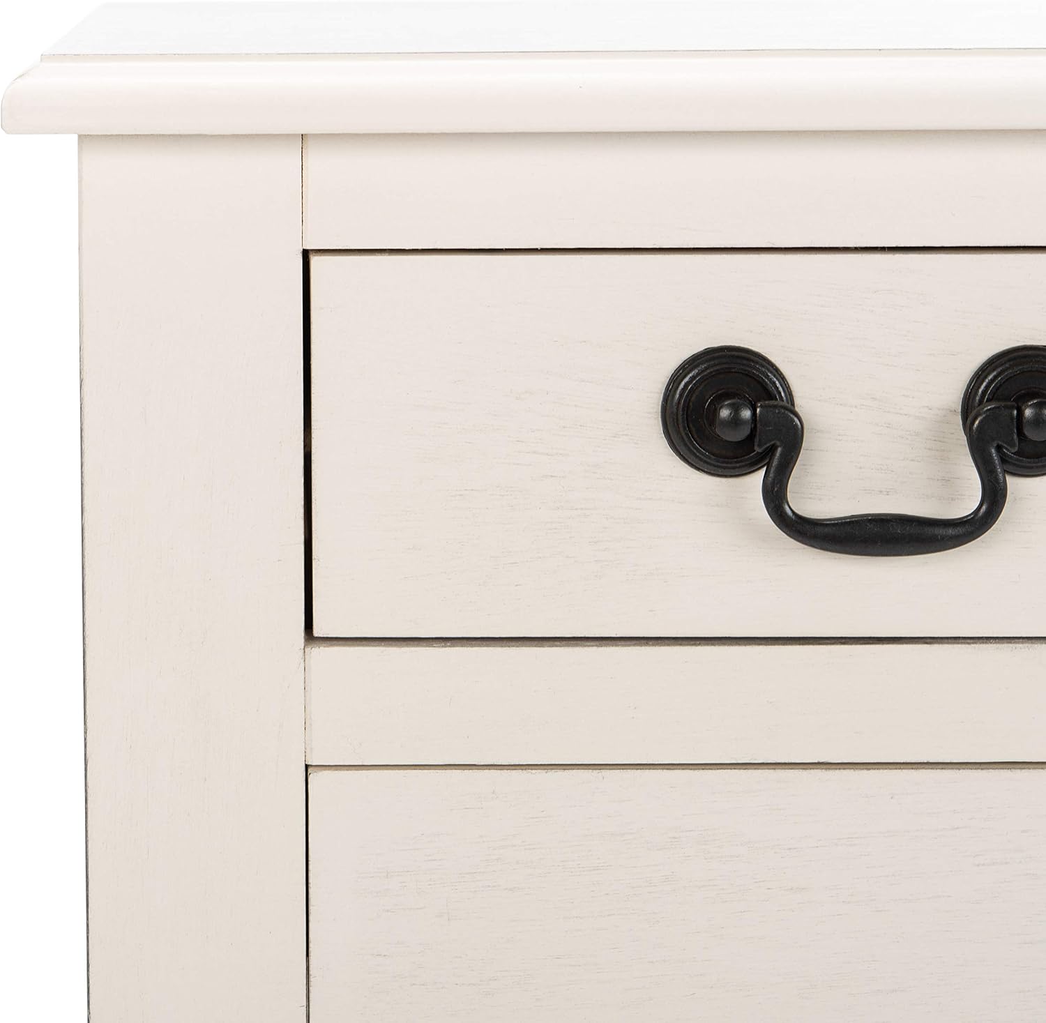 SAFAVIEH Furniture - Athena 3-Drawer Console Table - Distressed White - Solid Wood - Farmhouse Classic Design - Ideal for Entryway, Living Room, Hallway, 23.5' W x 13' D x 29.5' H (CNS5703A)