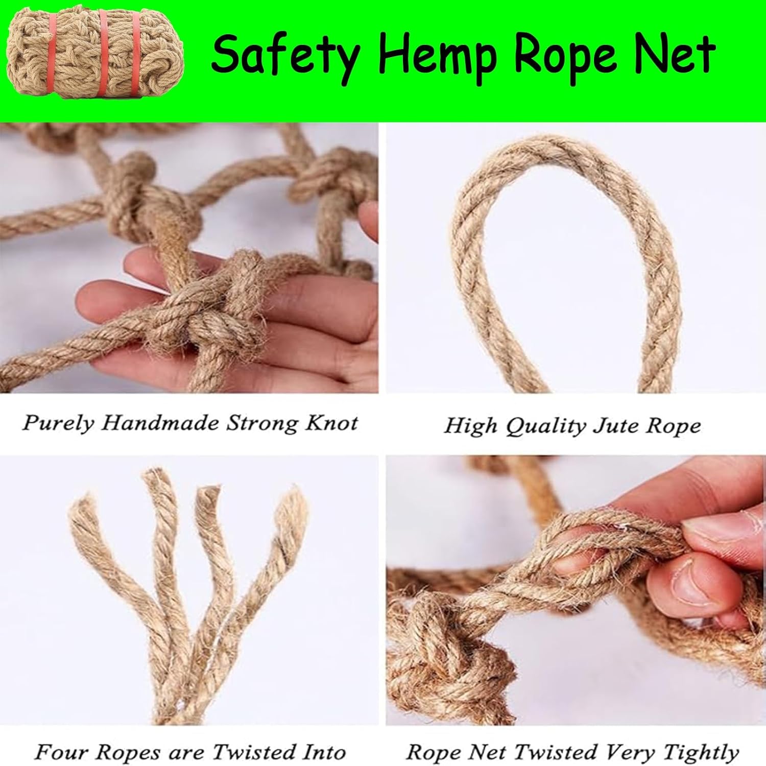 Versatile Kids Safety Net - 30x33FT Anti-Fall Fence for Tree House, Stairs & Balcony Railing Protection - Climbing Safety Net for Children