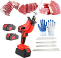 Portable Electric Bone Saw with 2 Batteries, 21V Cordless Reciprocating Saw, LED Auxiliary Lighting for Cutting Meat, Bone, Wood, Trees, Metal