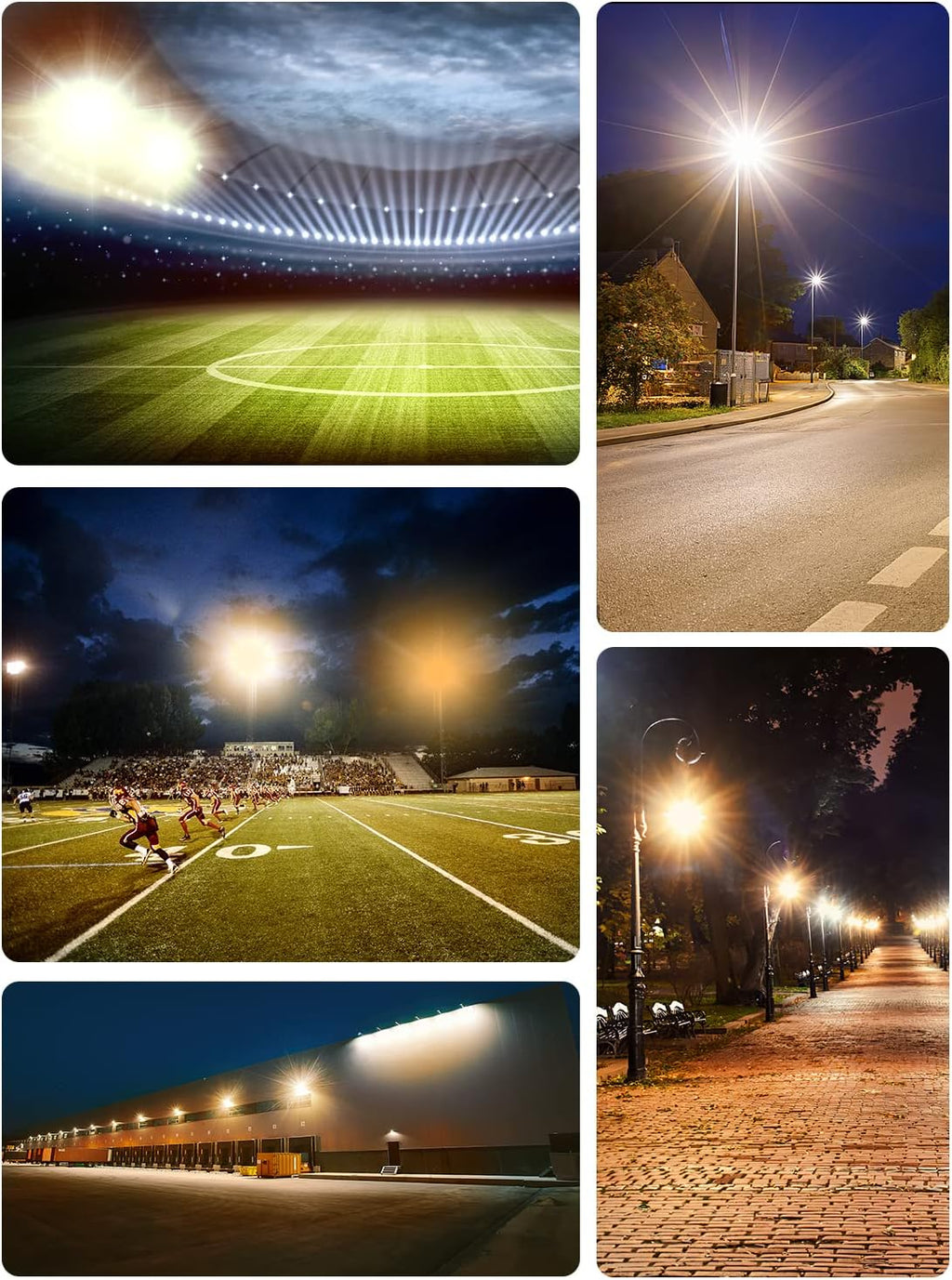 2 Packs 300W LED Flood Light-30000LM Outdoor Security Light 3200K Warm White Super Bright IP66 Waterproof-120° Lighting Angle & 180° Adjustable Bracket for Warehouse Garage Stadium