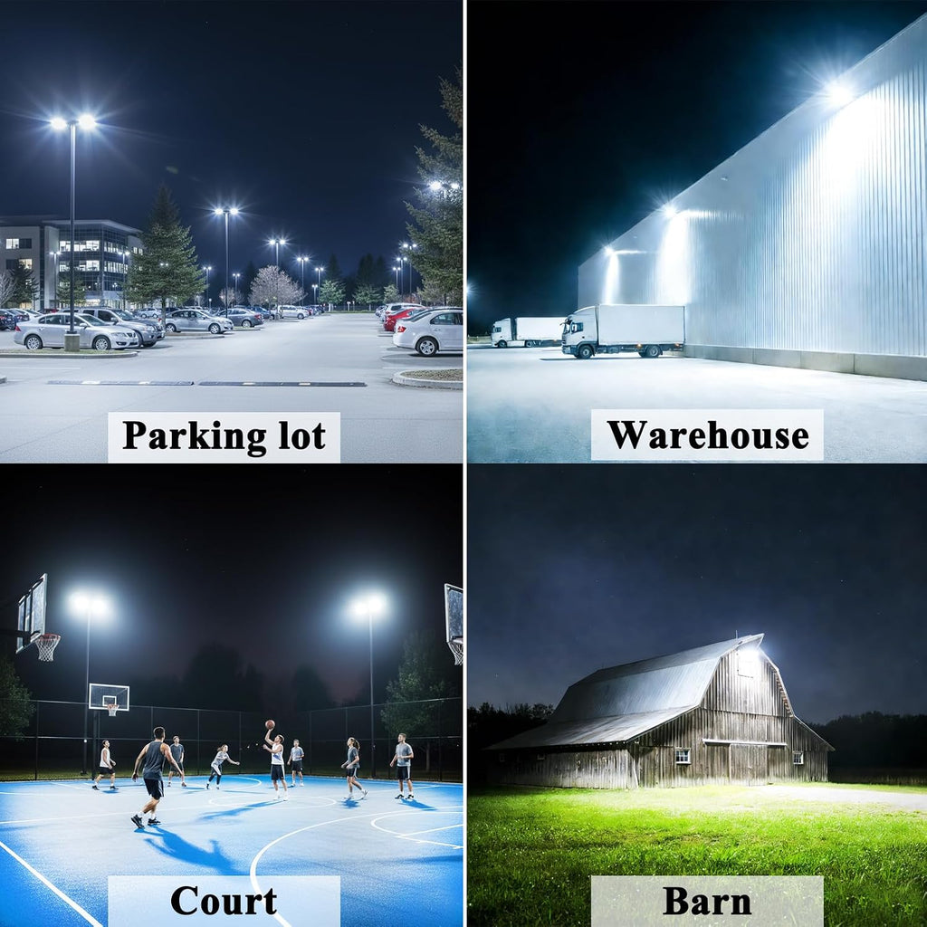 42000LM LED Parking Lot Light, 3 Pack 100W Stadium Light with Photocell, Super Bright 6500K Barn Lights Dusk to Dawn IP67 Waterproof Security LED Exterior Lights for Yard, Roadways