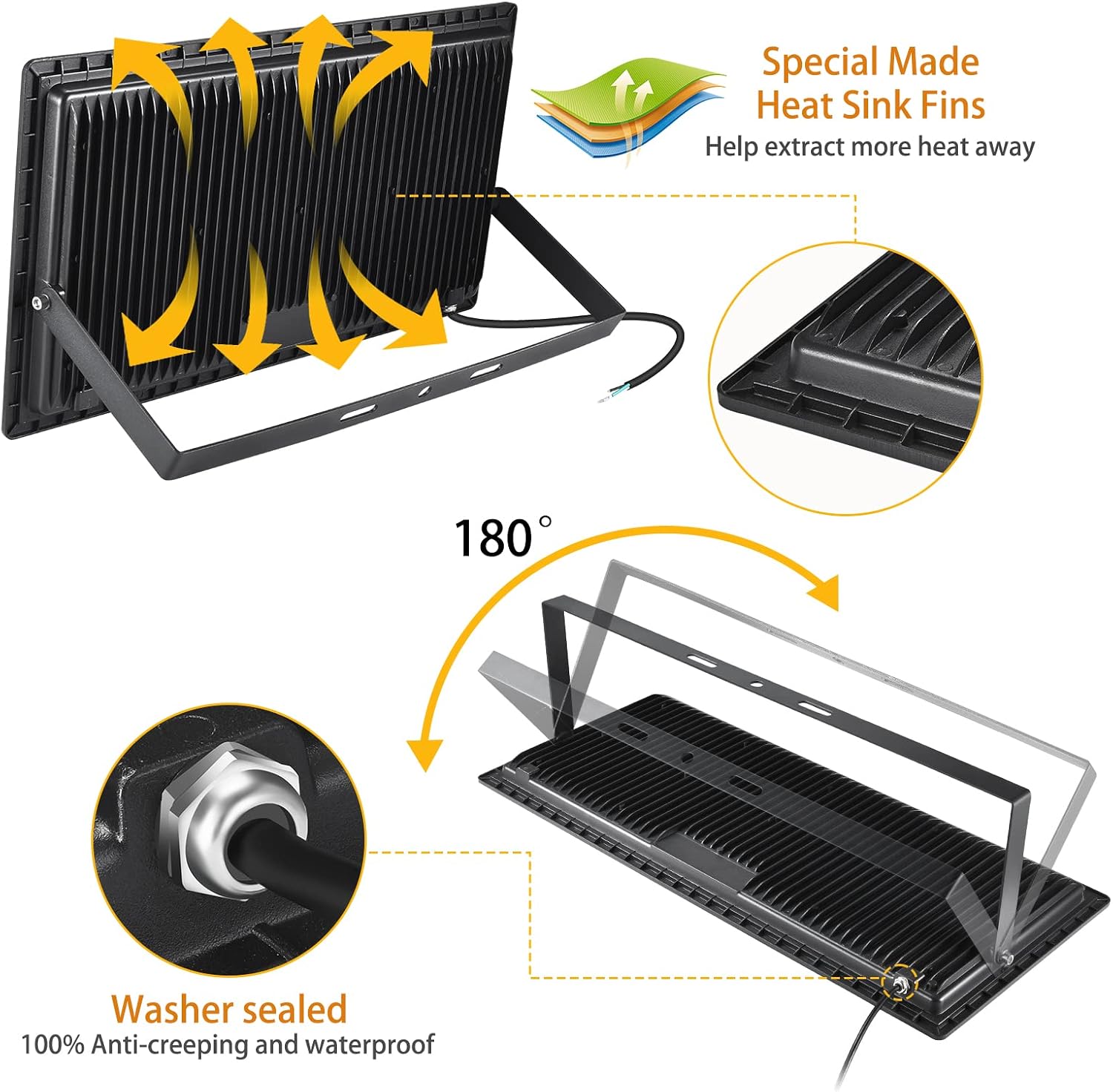XYCN 800W 2pack LED Flood Lights,3700 watt Equivalent 89500LM Super Bright Outdoor LED Arena Lights 100-277V IP65 Waterproof 5000K Daylight Commercial Lighting for Stadium,Backyard, Parking lot etc