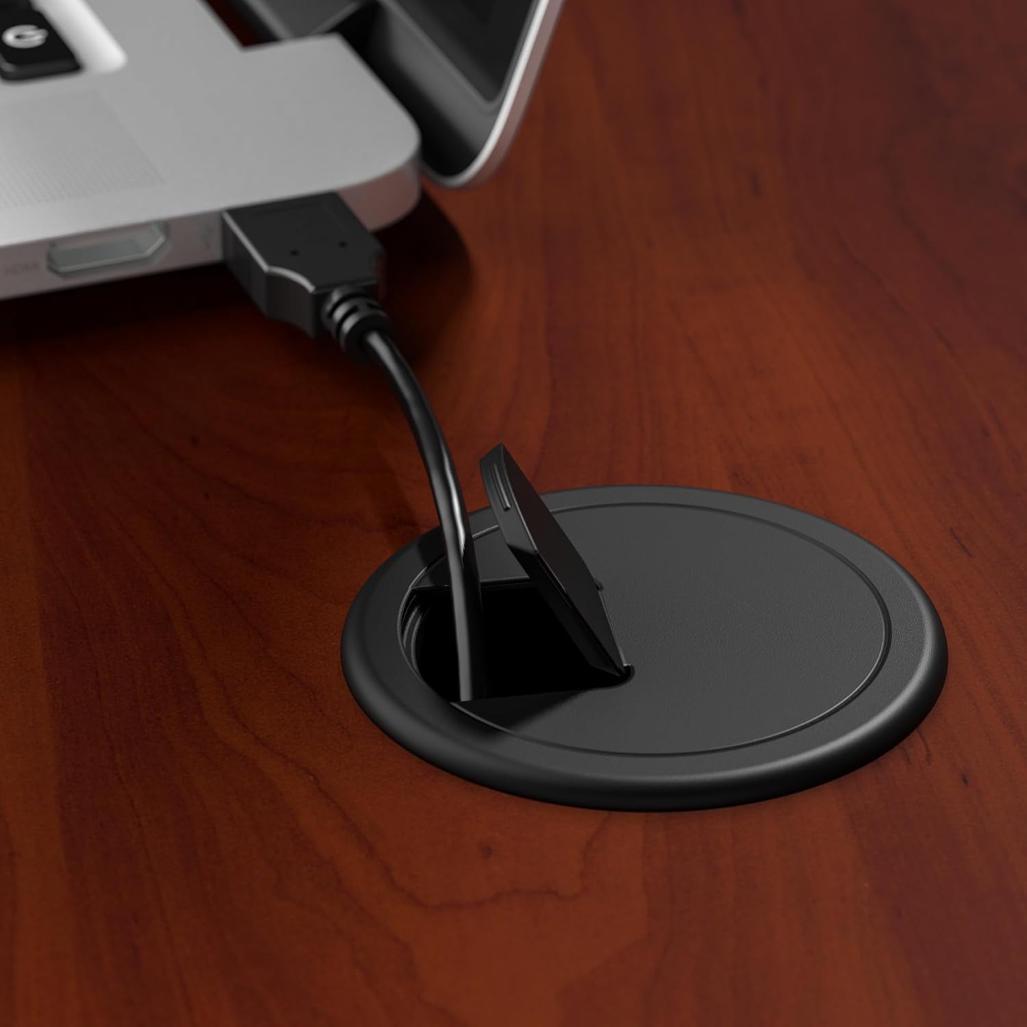 Bush Business Furniture Series A 60W Computer Desk in Hansen Cherry and Galaxy, Large Office Table for Home or Professional Workspace