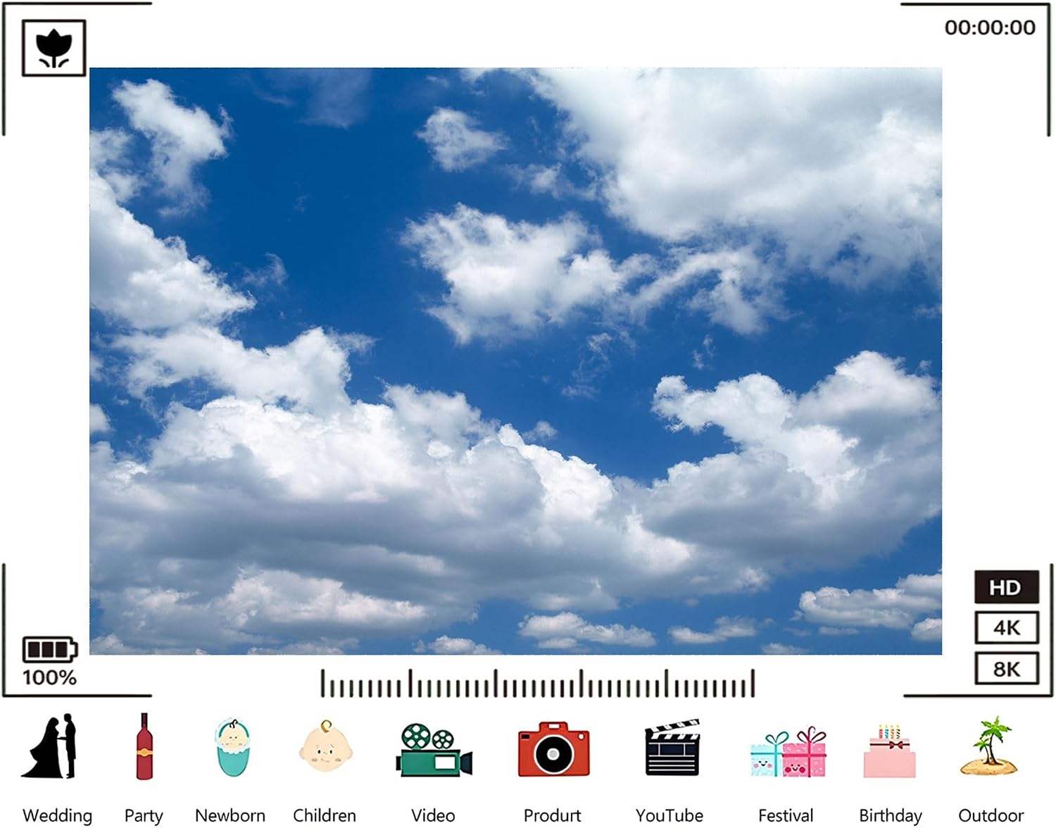 Trykid 20x10ft Blue Sky White Clouds Backdrop Clear Sky Clouds Natural Scenery Photography Background Newborn Baby Baptism Wedding Birthday Party Decoration Studio Prop Fabric