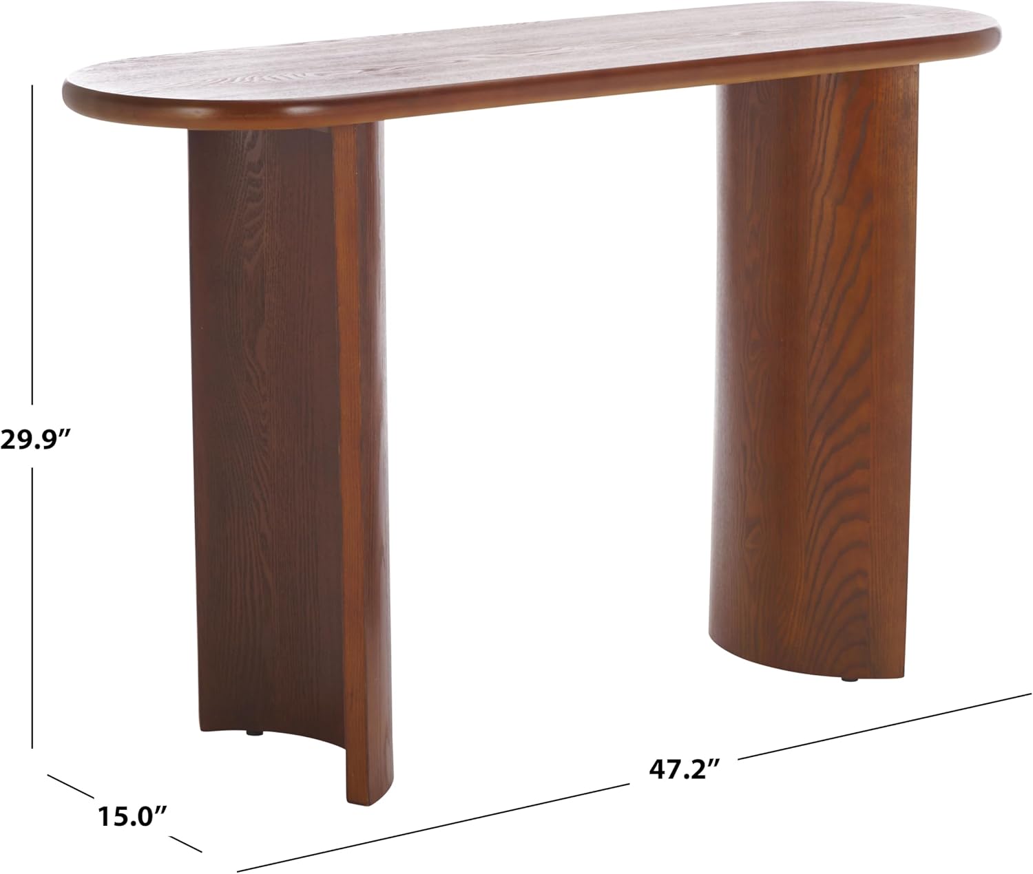 SAFAVIEH Home Collection Koka Walnut Brown Oval Top Console Table (Fully Assembled)