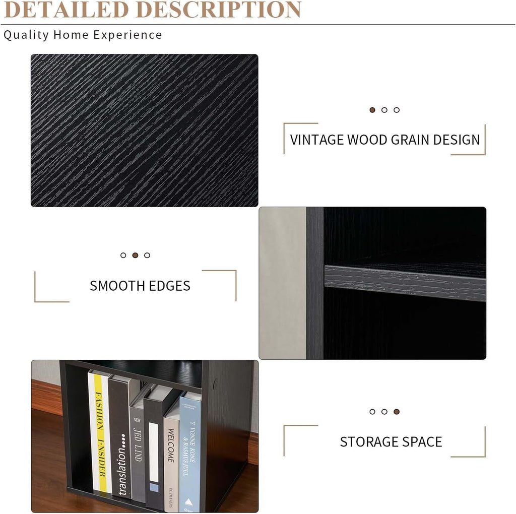 71.5' Tall Bookshelves and Bookcases Set of 2, 6 Tier Display Storage Shelves Home Decor Furniture for Home Office, Living Room, Bed Room (Black, 11.8' Narrow)