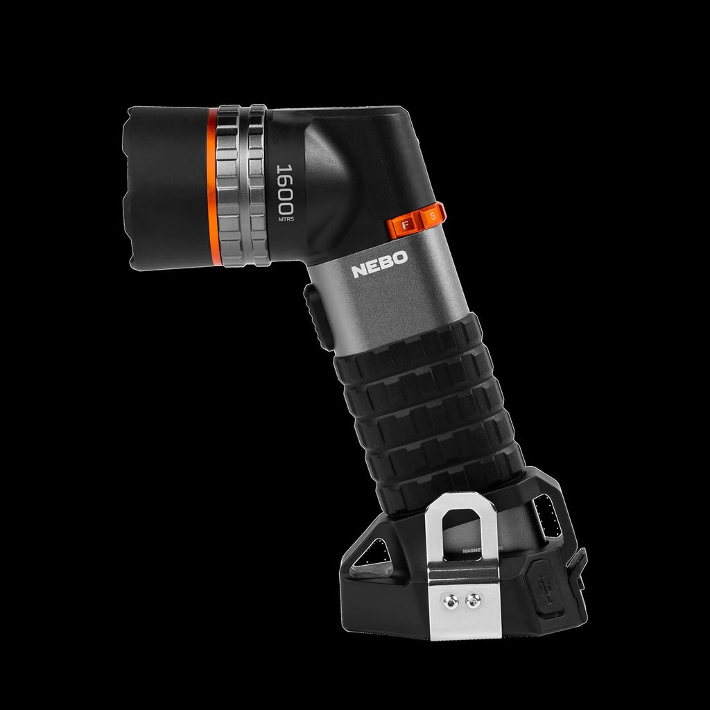 NEBO Luxtreme Rechargeable Spotlight with Durable Anodized Aircraft-Grade Aluminum, USB Charging Cable and Batteries Included, Available in 1 Mile and 1/4 Mile Beam