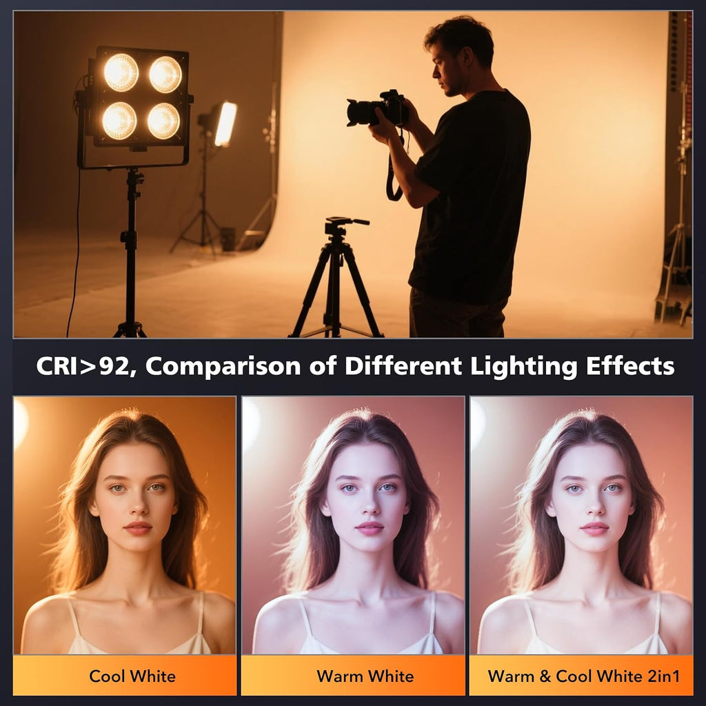 4x100W Cob Blinder Stage Spotlight,4 Eye Warm Cold White 2in1 Spliceable LED Par Lights,DMX512 Audience Stage Spot Light for Church Wedding dj Show Photostudio Theater