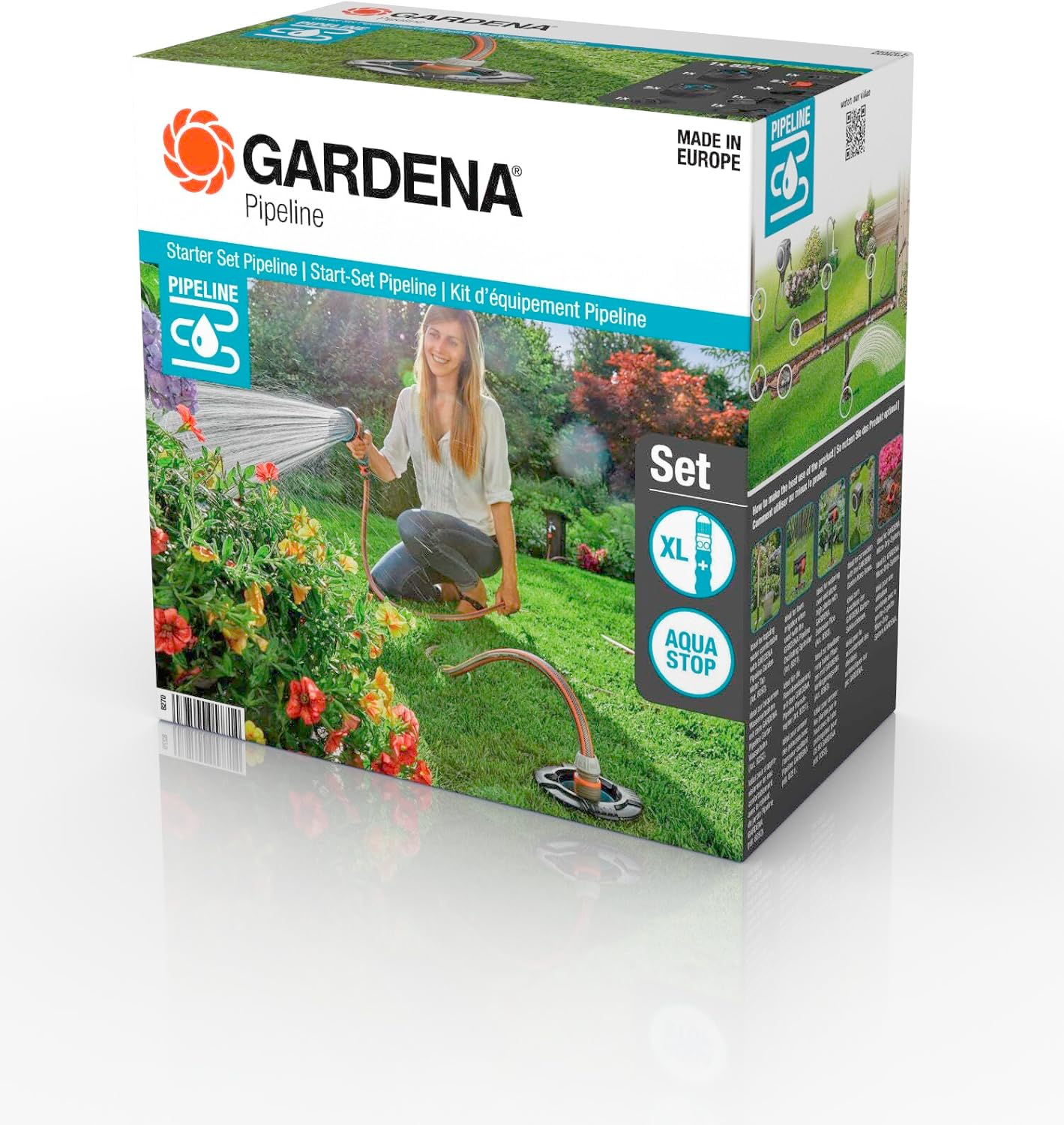 Gardena Sprinkler System Pipeline Starter Set: Complete Set for Entertaining The Pipeline System, Water Removal Around The Home and Garden, Underground Mounting (08270-20) – Assorted Colors