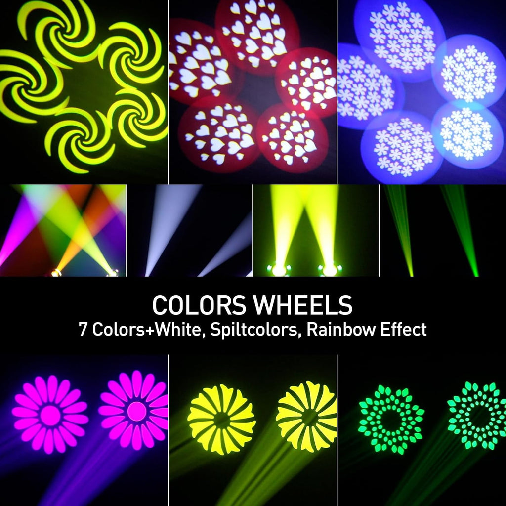 120W LED Moving Head Dj Lights 8 Colors 13 Gobos Spotlights Stage Lighting Static Rotating with Halo Effect 5-Facet Prism Sound DMX for Show Christmas Club Party Wedding
