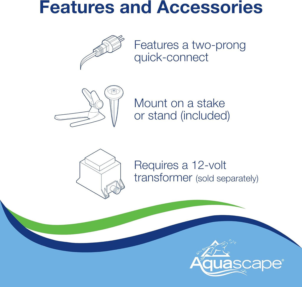 Aquascape LED Pond Garden Landscape Spotlight 6 Watt | Submersible | 12 Volt | 5 Year Limited Warranty