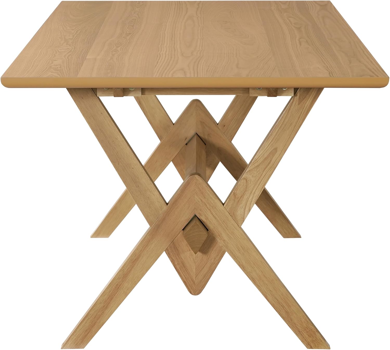Christopher Knight Home Hiro 63 Inch Dining Table for 6 People, Modern Farmhouse Kitchen Table with Double V Legs, Wooden Rectangular Kitchen and Dining Room Furniture, Home Office, Natural